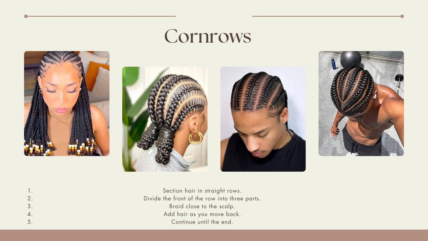 E-book: Step by step by learning Black hair braids.